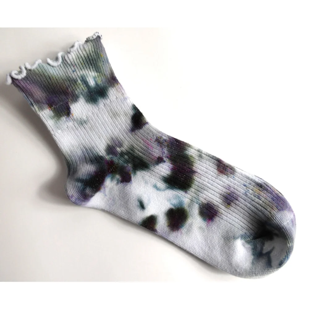 Hand-Dyed Tie-Dye Cotton Socks - Women's Size 5-8 (Set of 4)